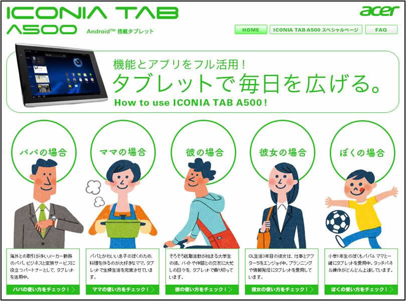 How to use ICONIA TAB A500!