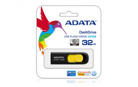 キャップ不要、リトラクタブルコネクタ採用USB3.0フラッシュメモリ、ADATA「DashDrive UV128」