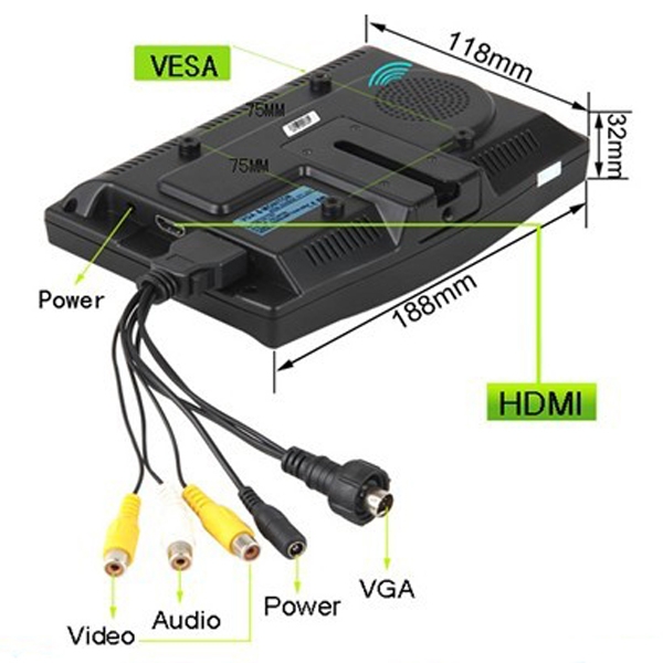 エバーグリーン、車載もできるHDMI/D-Sub対応7インチ液晶ディスプレイ「DN-84499」