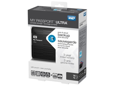 クラウドバックアップ対応のUSB3.0ポータブルHDD、Western Digital「My Passport Ultra」