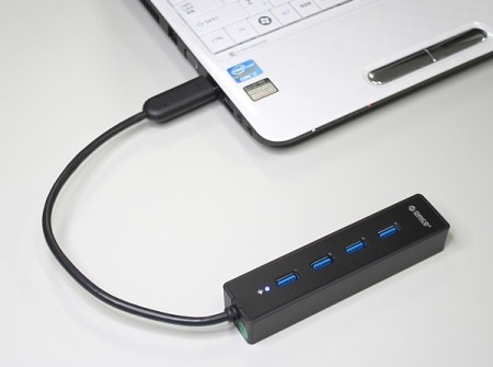 エバーグリーン、USB3.0接続でバスパワー駆動の4ポートUSB3.0ハブ「DN-30683」