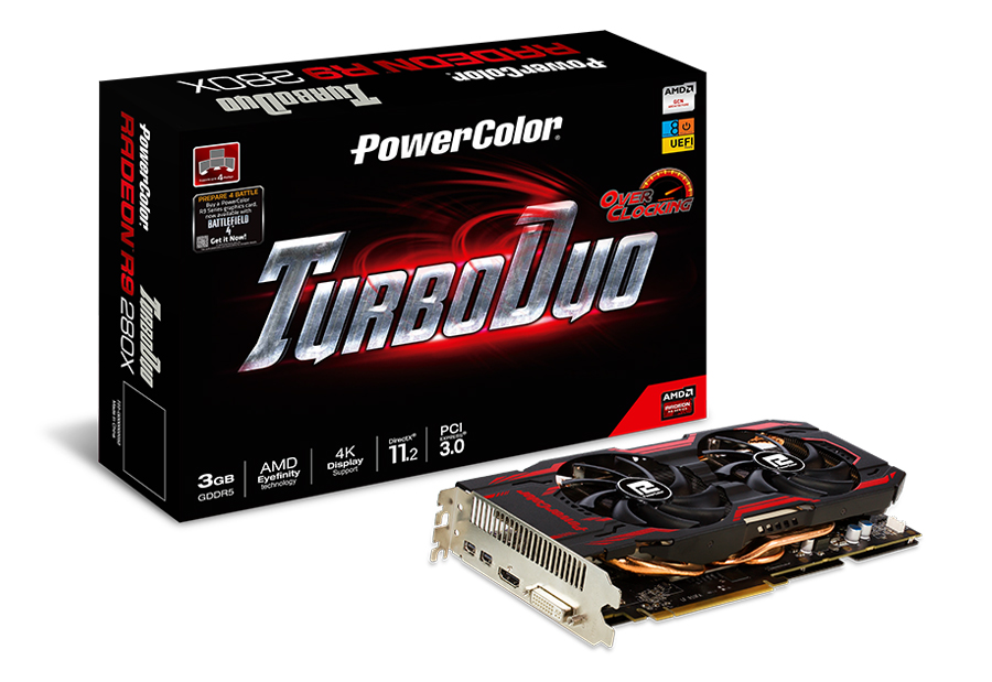 TurboDuo R9 280X OC (BF4 Edition)（型番：AXR9 280X 3GBD5-T2DHEG/OC）