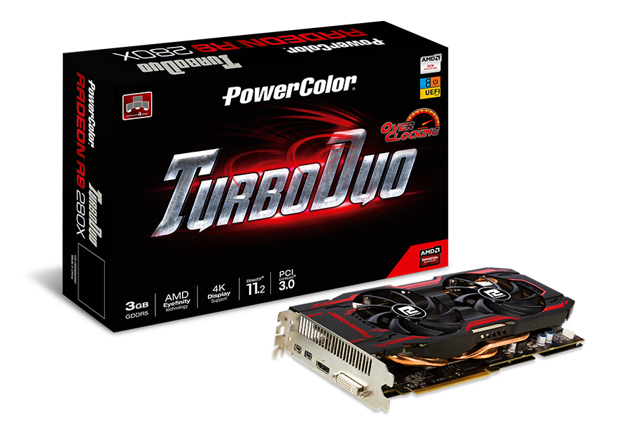 TurboDuo R9 280X OC（型番：AXR9 280X 3GBD5-T2DHE/OC）