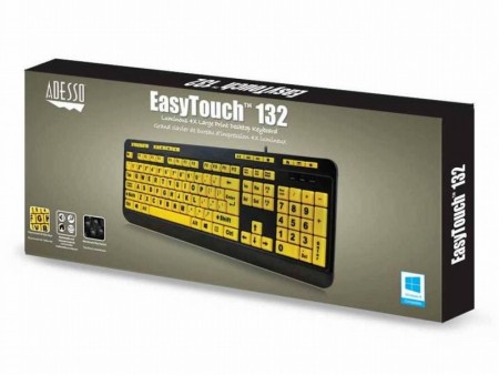 通常の4倍の“デカ文字”採用。見やすさ重視のキーボード、Adesso「EasyTouch 132」