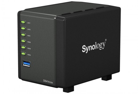 2.5インチベイ×4のコンパクトNASサーバー、Synology「DiskStation DS414slim」