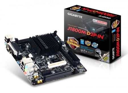 IDEポート搭載のファンレスBay Trail-Dマザーボード、GIGABYTE「GA-J1800M-D2P-IN」