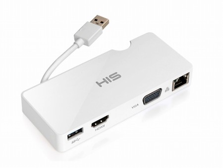 HIS、カードリーダサイズのデュアルディスプレイ対応USB3.0ポータブルドック発売