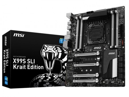 黒と白のコントラストが特徴的なX99マザーボード、MSI「X99S SLI Krait Edition」