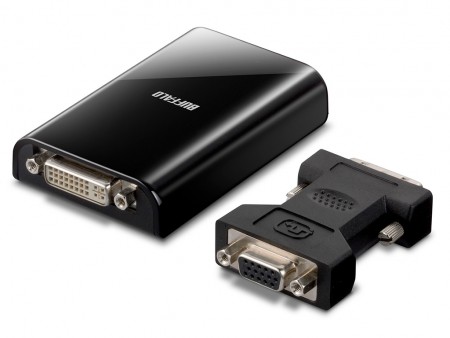 USB2.0ポート接続のディスプレイ増設アダプタ、バッファロー「GX-DVI/U2C」