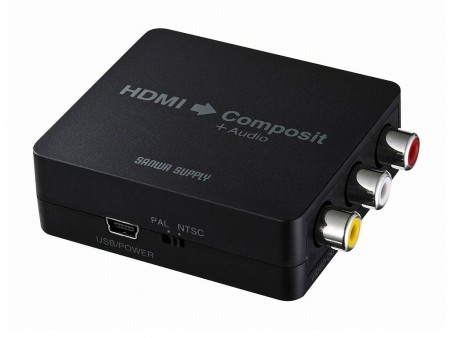 シンプルなHDMIコンポジット変換コンバータ、サンワサプライ「VGA-CVHD3」