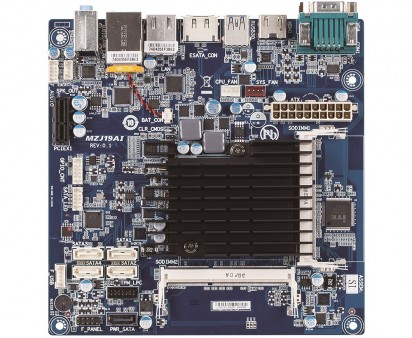 Intel製デュアルギガビットLAN搭載のファンレスMini-ITXマザーボード、GIGABYTE「MZJ19AI」