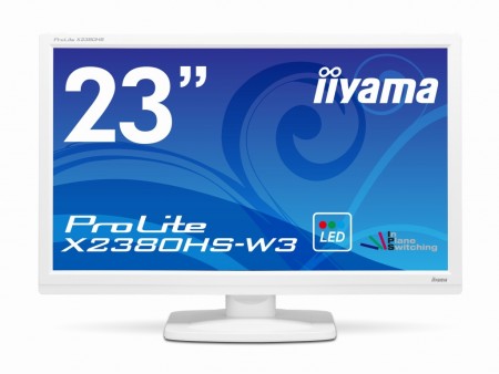 ホワイト筐体のIPSパネル採用23型フルHD液晶、iiyama「ProLite X2380HS-W3」