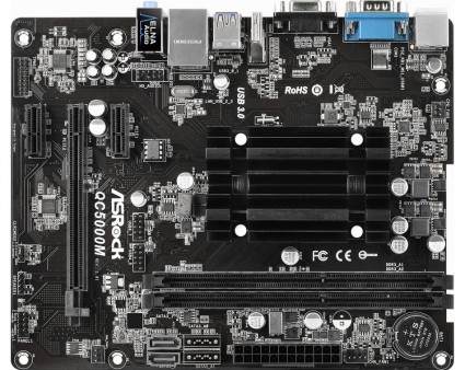 4K/2K出力に対応するファンレスMicroATXマザーボード、ASRock「QC5000M」