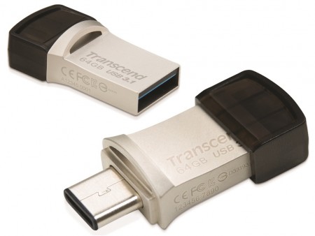 Type-C / A両対応のUSB3.1 OTGフラッシュメモリ、Transcend「JetFlash 890」シリーズ