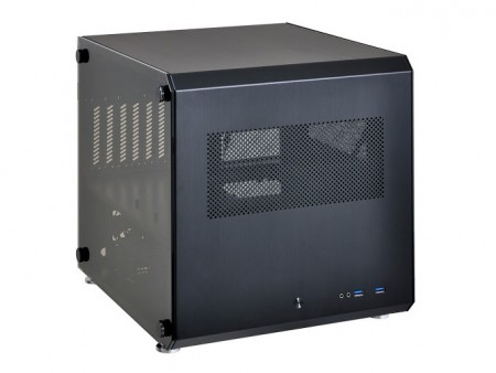 フロントヒンジ機構でメンテナンス性良好のCube型ケース、Lian Li「PC-V33」