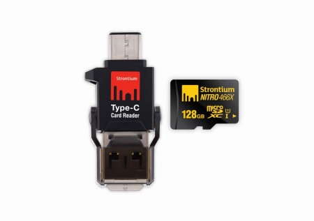 USB Type-Cカードリーダ付属のmicroSDXCカード、Strontium「Nitro microSD」