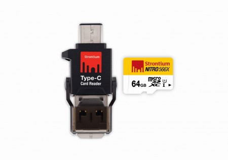 USB Type-Cカードリーダ付属のmicroSDXCカード、Strontium「Nitro microSD」