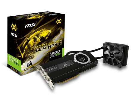 CORSAIR製ハイブリッドクーラー標準のGTX 980 Ti OC、MSI「GTX 980TI SEA HAWK」9日発売