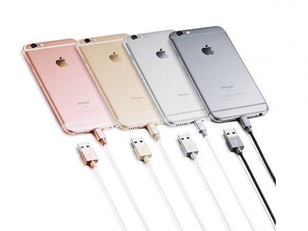 iPhone 6sの本体カラーに合わせた4色のLightningケーブルがサンワダイレクトから