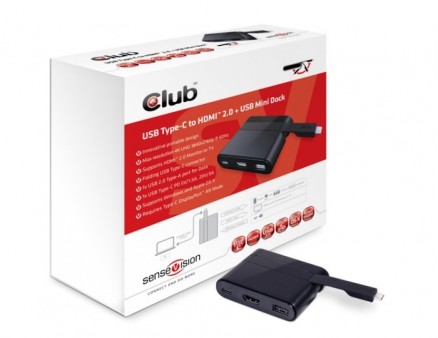 4K対応のHDMI2.0とUSBポートを増設。Type-C対応コンパクトドック、Club3D「CSV-1534」