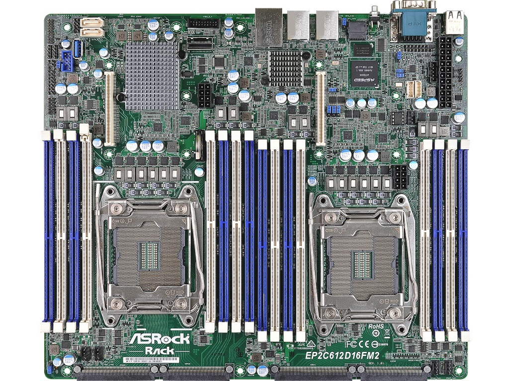 メモリスロット16本のデュアルXeonマザーボード、ASRock Rack