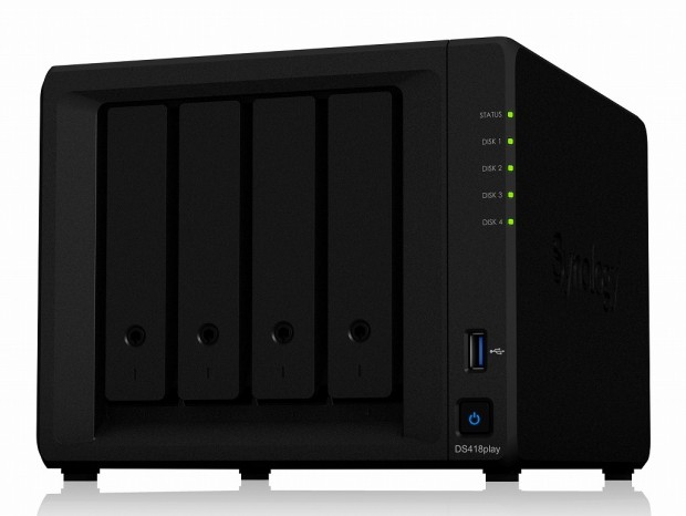 4Kトランスコード対応のマルチメディア向け4ベイNAS、Synology「DS418play」