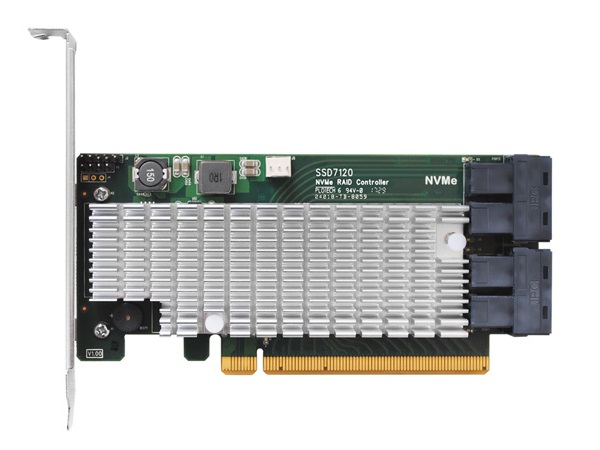 4台のNVMe U.2 SSDを増設できるRAID拡張カード、HighPoint「SSD7120」