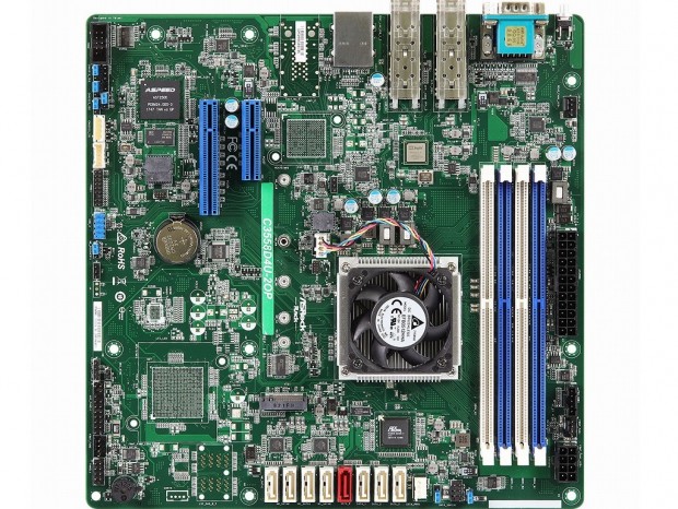 デュアル10G LANを搭載するMicroATXマザーボード、ASRock Rack「C3558D4U-2OP」