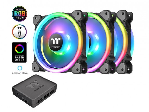 Thermaltake、AIボイス制御対応のRGB LEDファンセットに140mm口径モデルを追加