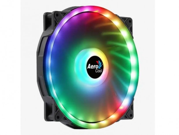 Aerocool、34灯のアドレサブルRGB LEDを搭載した200mm口径ファン「Duo 20」