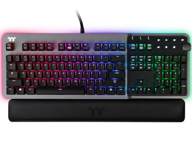 Cherry軸採用のフローティングゲーミングキーボード、Thermaltake「TK5 RGB」