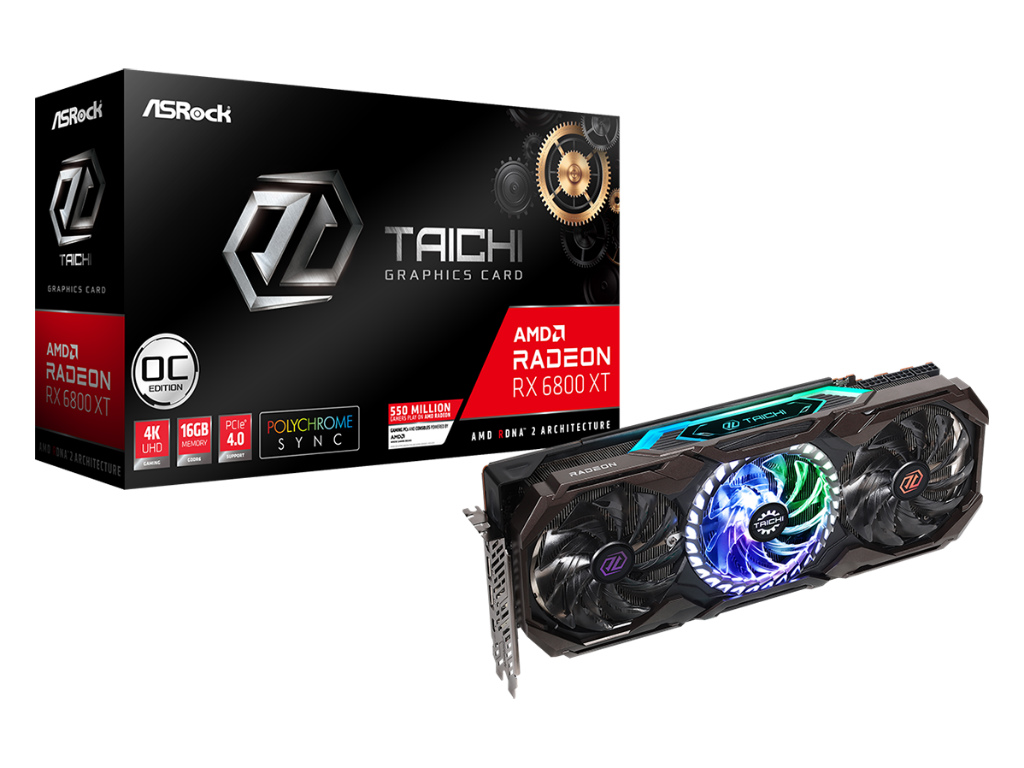 ASRock「Radeon RX 6800 XT Taichi X 16G OC」など2モデルのRX 6800を