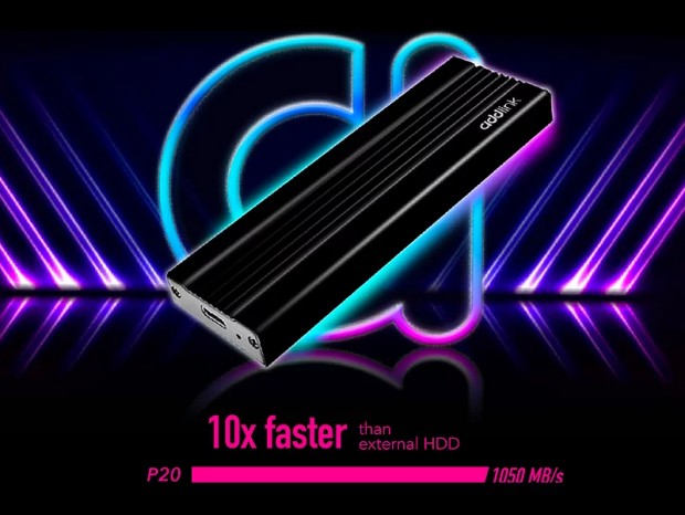 ヒートシンク筐体を採用するUSB3.2 Gen.2ポータブルSSD、addlink「P20」