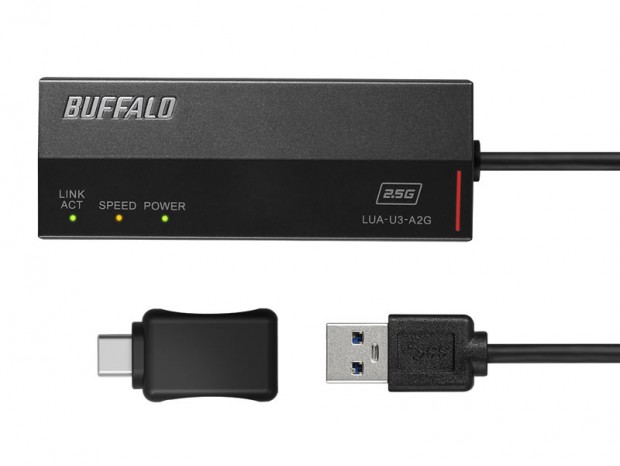 バッファロー 2.5GbE対応 USB LANアダプター TypeAtoC変換コネクタ付属