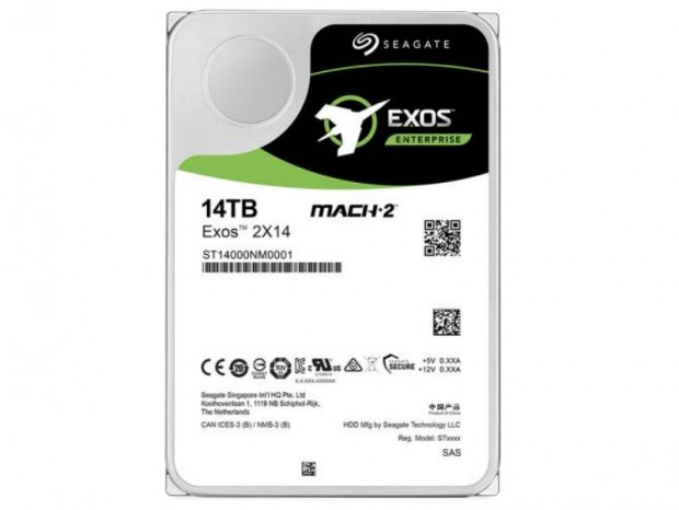 最大転送524MB/secのデュアルアクチュエータHDD、Seagate「Exos 2X14」