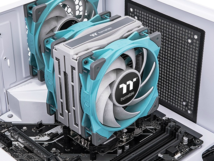 Thermaltake、サイドフローCPUクーラー「TOUGHAIR 510」にTurquoise