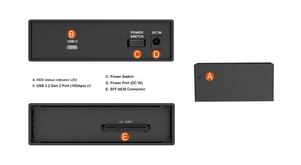 2.5インチU.2 SSDをUSB Type-Cに変換するアダプタがSTARDOMから