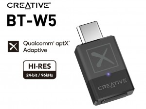 最大24bit/96kHzのaptX Adaptive対応Bluetoothトランスミッタ 