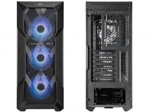 前面ポリゴンデザインのミドルタワーPCケース、Cooler Master