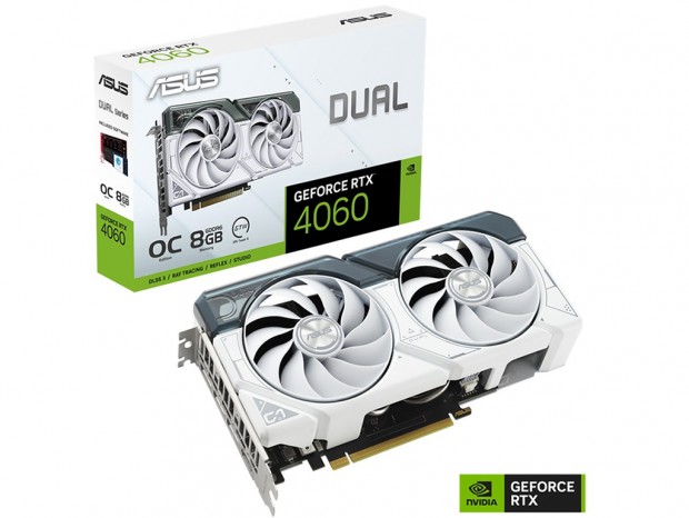 2.5スロット占有でデュアルファン搭載「ASUS Dual GeForce RTX 4060 White OC Edition 8GB GDDR6」21日発売