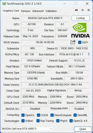 GeForce RTX 4060 Ti GAMING X 8G