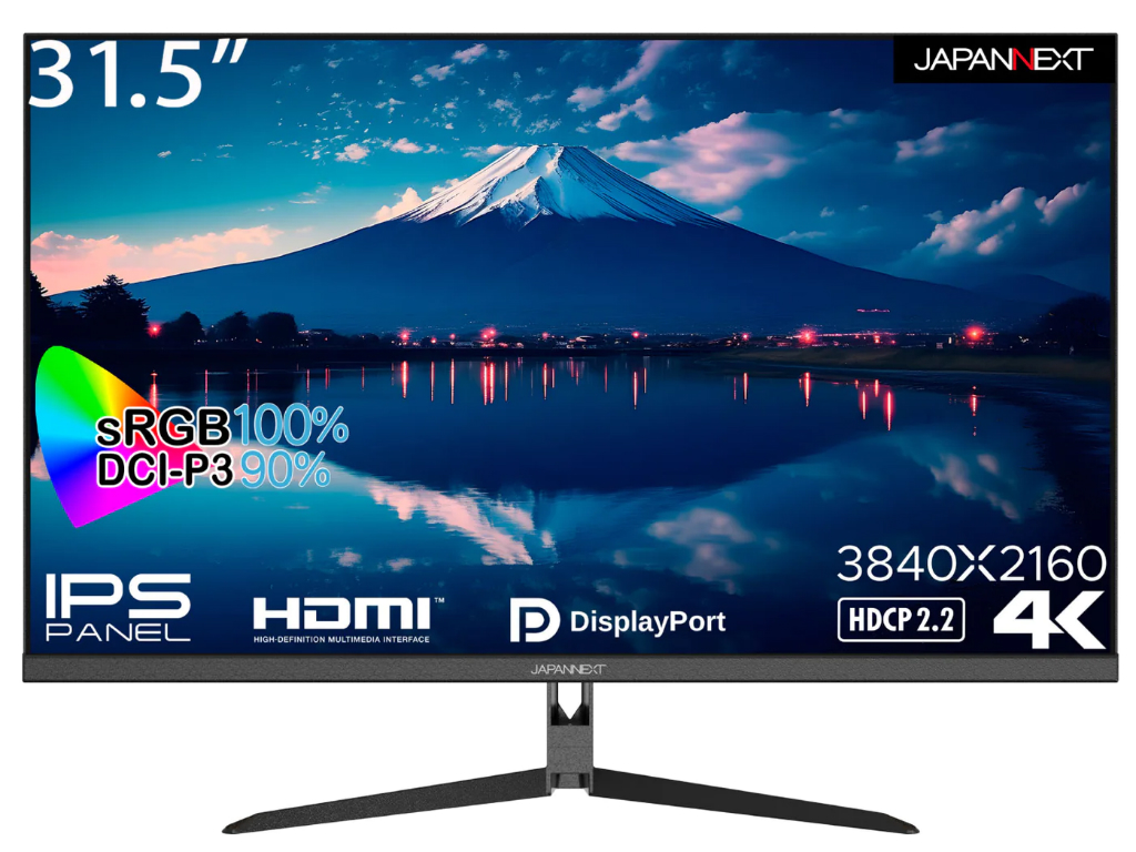 JAPANNEXT、31.5型4Kモデル「JN-i315U」などIPS液晶ディスプレイ計3