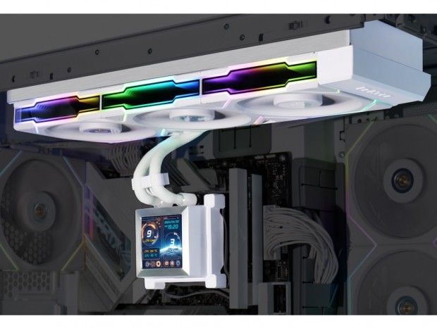 ウォーターチューブの露出を最小限に抑えるサイドマウントデザインAIO水冷、Lian Li「HydroShift LCD AIO」
