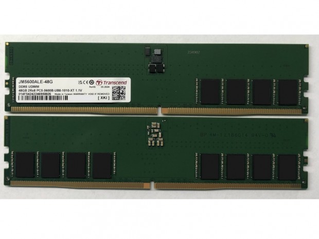 トランセンド、デスクトップPC向け48GBのDDR5-5600メモリ「JM5600ALE-48G」発売