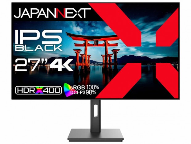 JAPANNEXT、IPS BLACKパネル採用で4辺フレームレスデザインの4K液晶ディスプレイ