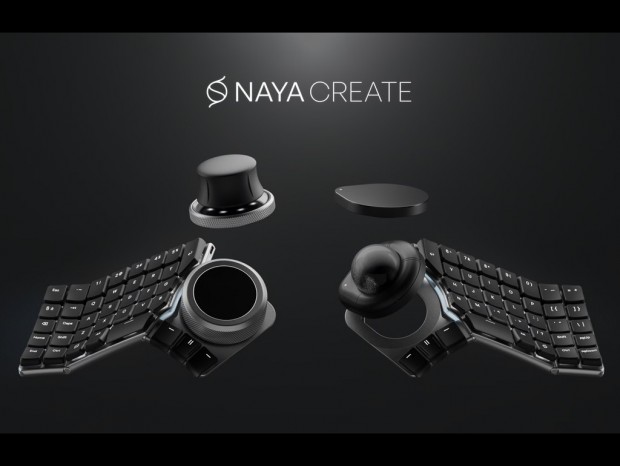 トラックボールやダイヤルを搭載可能な分割キーボード「Naya Create」が国内クラファン開始