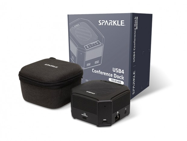 オンライン会議に最適。高性能マイク・スピーカー内蔵の小型USB4ドック、SPARKLE「TD-8140S」