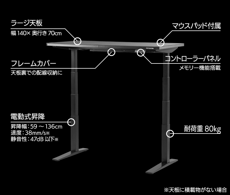 電動スーパーゲーミングデスク スーパーハイ