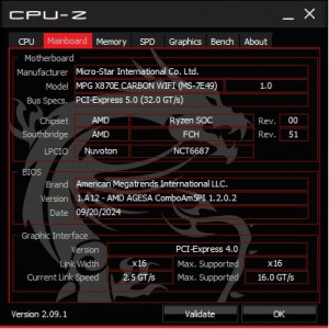 MPG X870E CARBON WIFI