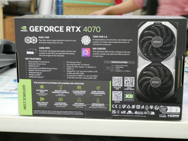 GeForce RTX 4070 VENTUS 2X E1 12G OC